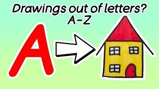 How to draw with Alphabet || Learn Alphabet A To Z Drawing & Colouring || A to Z Alphabet Drawing