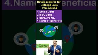 Bank Details required for international funds transfer