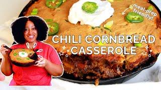 Chili Cornbread Casserole You’ll Want Every Week | Vegan & Meal Prep Friendly