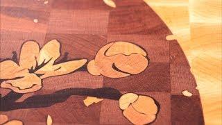 The Sakura cutting board. CNC Woodworking. Wood inlay. Cnc inlay BroinwooD