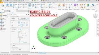Autodesk Inventor 2023 Exercise 24-Counterbore Hole