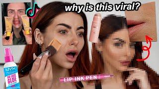 They LIED!? Testing new *VIRAL* drugstore makeup (NYX Skin Tint, Rimmel Ink Pen, NYX Face Glue)