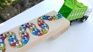 Marble Run Race ASMR 〇 HABA Slope, Dump Truck & Garbage Truck Long Time Relax Healing