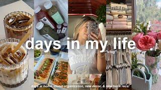 VLOG!️ simple days in my life, new home decor, organizing closet, & new book recs!