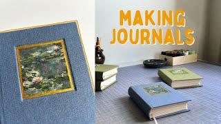 making journals with claude monet paintings, peaceful and quiet music