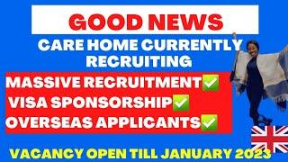 Care home currently recruiting Care workers both overseas applicants and thoseinUK#sponsorship#visa