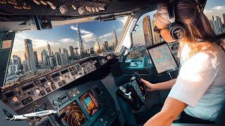 BOEING 737 Stunning LANDING DUBAI Airport RWY30L | Cockpit View | Life Of An Airline Pilot