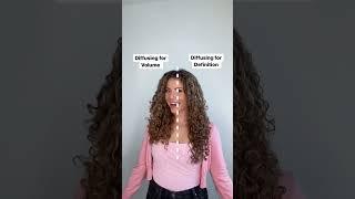 2 WAYS TO DIFFUSE CURLY HAIR (definition or volume)