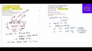 Semi Conductor Devices NEET 2020 Question on depletion layer and temperature coefficient