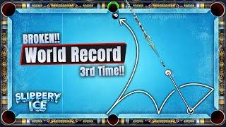 8 Ball Pool - I Broke my own WORLD RECORD 3rd TIME!! 25 CUSHIONS SHOT - Slippery ICE GamingWithK