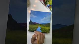 easy Meadow painting with Acrylic / acrylic painting for beginners