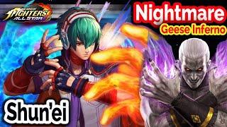 The Most Wanted KOF XV Fighters - XV Shun'ei Vs Inferno Nightmare Geese in KOF Allstars