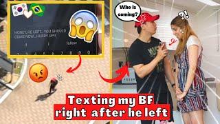 Cheating on my Korean Boyfriend - Texting my BF "HE'S LEAVING NOW YOU CAN COME OVER"