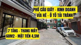 BÁN NHÀ - PHỐ CẦU GIẤY KINH DOANH TỐT - 60M2 X 7 TẦNG - THANG MÁY - Ô TÔ TẢI TRÁNH, ĐỖ THOẢI MÁI