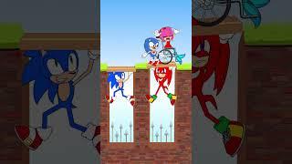 Double Bridge Challenge With Sonic and Knuckls  #shorts #tiktok #viral #animation