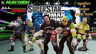 WWE MAYHEM All Zombies Superstar Signature+finisher+super move