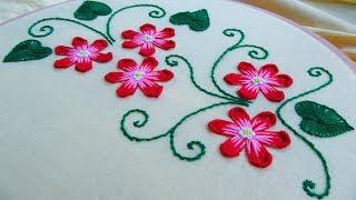 Hand embroidery flower stitch by Nakshi Kantha World