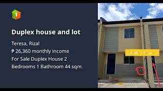 Duplex house and lot