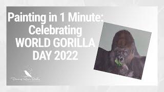 Acrylic Painting in 1 minute: WORLD GORILLA DAY 2022