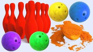 Learn Colors With Kinetic Sand & Bowling Ball Fun For Kids - Binkie TV