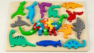 Best Learning Numbers, Counting 1 - 10 with Dinosaur Puzzle | Preschool Toddler Learning Toy Video