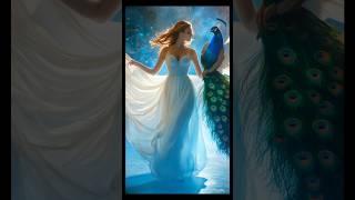 Beautiful woman performs in fusion with peacock AGT #americagottalent #magic #agt