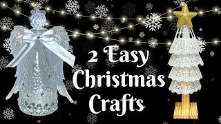 Easy Christmas Craft | Dollar Tree Glass Bottle Angel | Dollar Tree Christmas Crafts