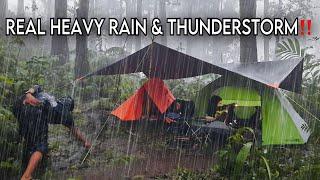 ️NOT SOLO CAMPING • THE MOST TERRIBLE HEAVY RAIN WITH THUNDERSTORM WE HAVE EVER ENCOUNTERED‼️