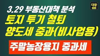 [3.29대책] 토지 양도세중과(단기,비사업용), 토지 급매물 쏟아지나?