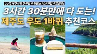 3시간 30분만에! 제주도 우도 1바퀴 다 도는 추천코스️ - 가성비식당,해변뷰 카페,10만원대 숙소 완벽정리