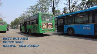 Passing through the tech corridor of Bengaluru - BMTC Bus Ride - Route 500D - Hebbal to Silk Board