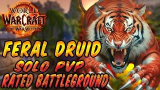 Feral Druid Dps - The War Within PvP - Solo Rated Battleground Blitz - S1- Build Wildstalker #druid