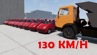 10 Daewoo Matiz vs Kamaz 5511 130 KM/H - BeamNG Drive