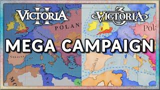 Vic2 vs Vic3 Mega Campaign | CK3 to EU4 to Vic2 and Vic3 in side by side view | A.I only Timelapse