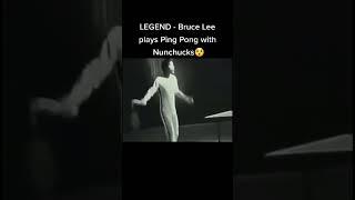 Bruce Lee plays ping pong with nunchucks ￼