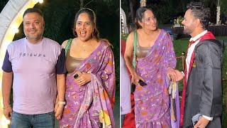 Actress Anasuya With Husband Visuals @ Nikhil Vijayendra Simha Birthday Bash