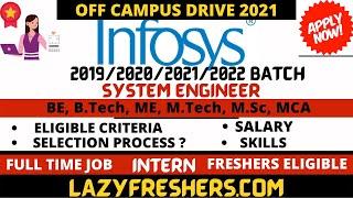 Infosys recruitment 2022 | Infosys off campus drive for 2022 batch | System Engineer | freshers camp