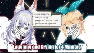 Pomu and Nina losing it, crying, laughing at this random comment 【NIJISANJI EN】