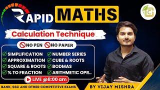 Rapid Maths Special Speed Maths l Simplification | Number Series | SBI PO Vijay Mishra