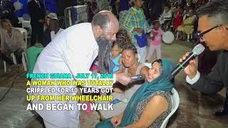 A TOTALLY CRIPPLED WOMAN GETS OUT OF THE WHEELCHAIR AND WALKS AWAY - FRENCH GUIANA