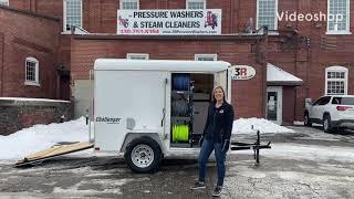 8’ Enclosed Pressure Washer Trailer - 4000 @ 4 Cold Water Pressure Washer, 12V Soft Wash