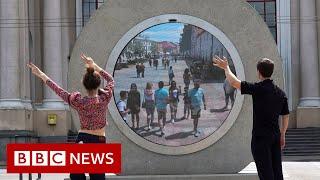 'Portal' built between Lithuanian and Polish cities - BBC News