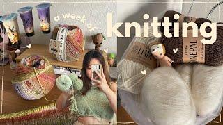 a week of knitting 🪐 starting fall projects & new yarn | vlog 20