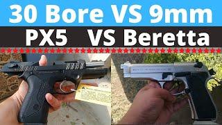 PX5 vs Beretta 92FS | 9mm vs 30 Bore Review