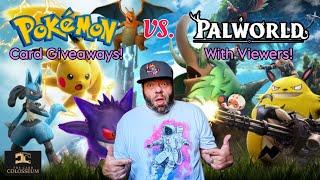 IRONY!  Giving Away Pokemon Cards & Playing Palworld!  #pokemon #giveaway #gaming #palworld