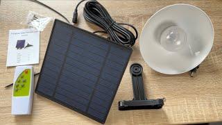 Tomshine Solar Pendant Light with Remote Control, Solar Panel Solar Light Unboxing and instructions