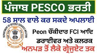 Punjab New job recruitment in Pesco for Ex service man and all other candidates|