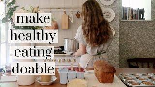 How I prep for a week of healthy/real food eating (busy mom + dietitian)