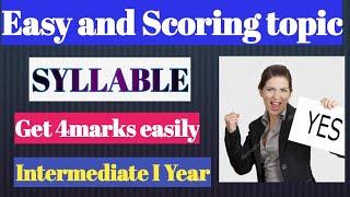 SYLLABLE.... Intermediate I year... Grammar... Easily scoring topic...