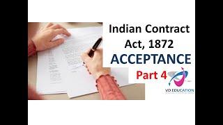 Indian Contract Act, 1872 I Acceptance I Part 4 I